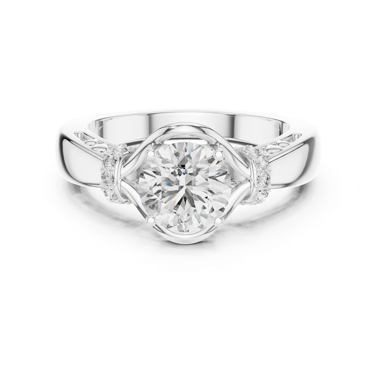 Gold Ring LR-0112, White Gold