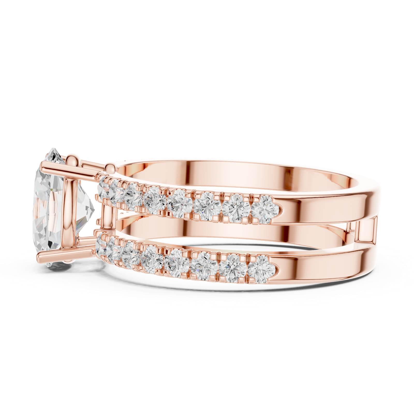 Gold Ring DDLR-1060, Rose Gold, view 3