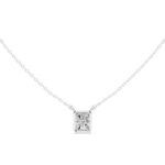Gold Jewelry DDPS-001, Radiant center stone, White Gold, view 4