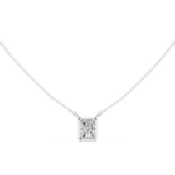 Gold Jewelry DDPS-001, Radiant center stone, White Gold, view 4