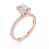 Gold Ring DDLR-040, Pear center stone, Rose Gold, view 2