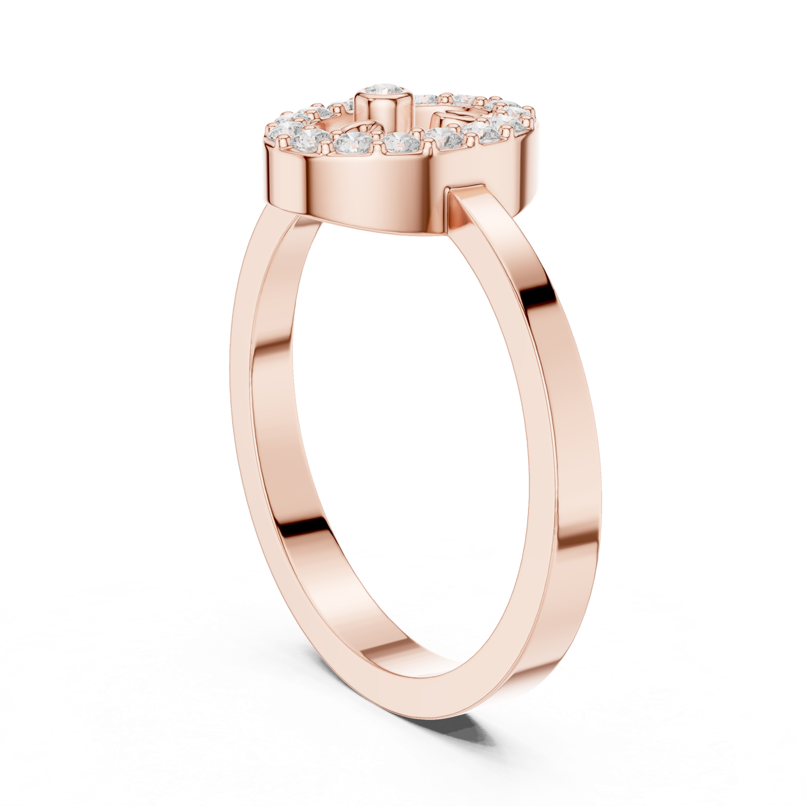 Gold Ring R28, Rose Gold, view 1