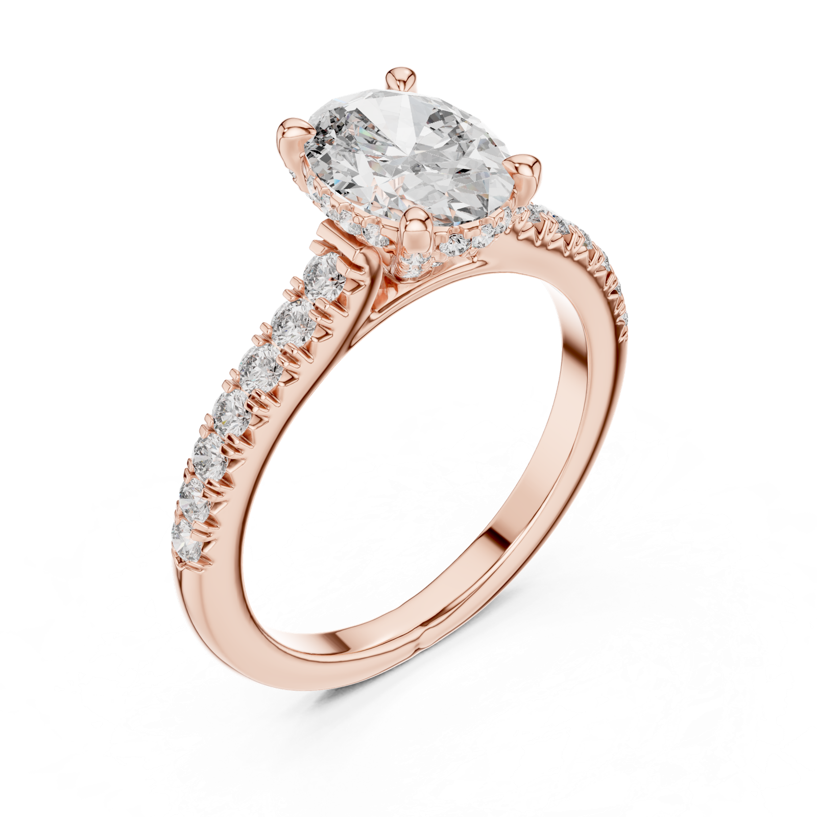 Gold Ring DDLR-249, Rose Gold, view 2