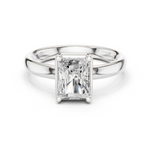 Gold Jewelry L36-10, Radiant center stone, White Gold