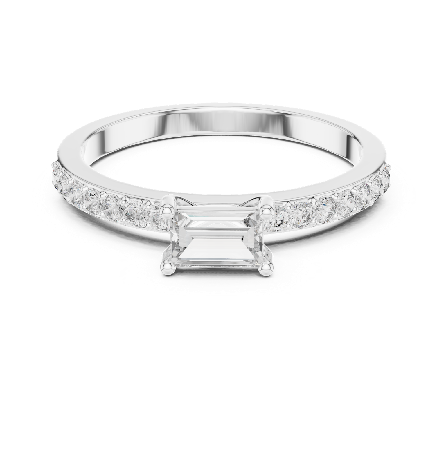 Gold Ring ALR-80, White Gold, view 4