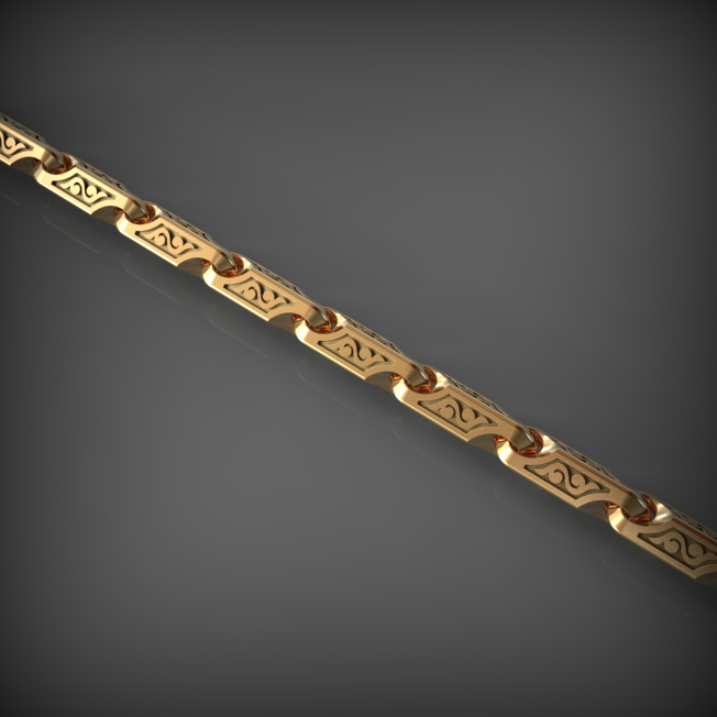 14K Solid Gold Men's Chain Necklace, Yellow Gold
