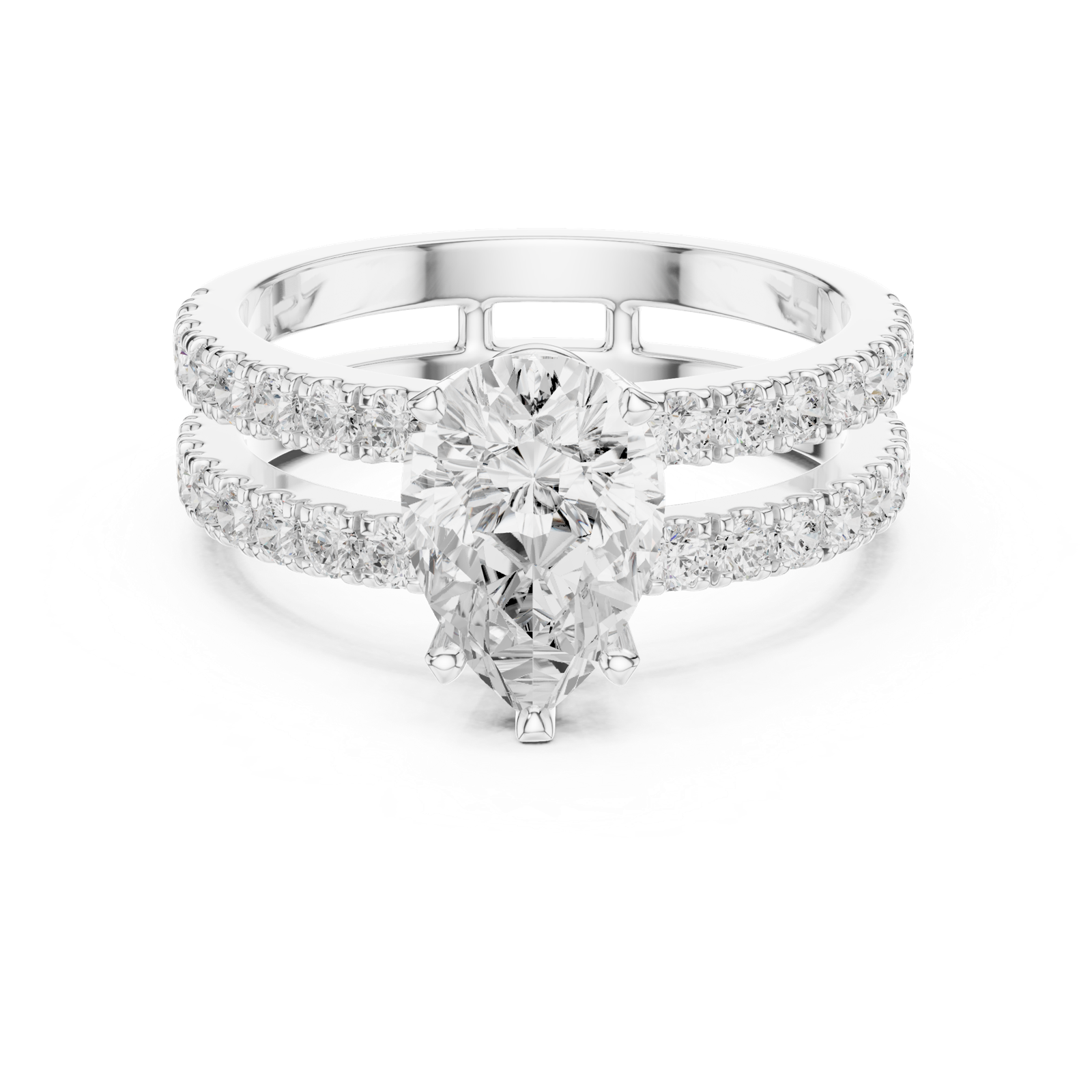 Gold Ring DDLR-1094, White Gold, view 4