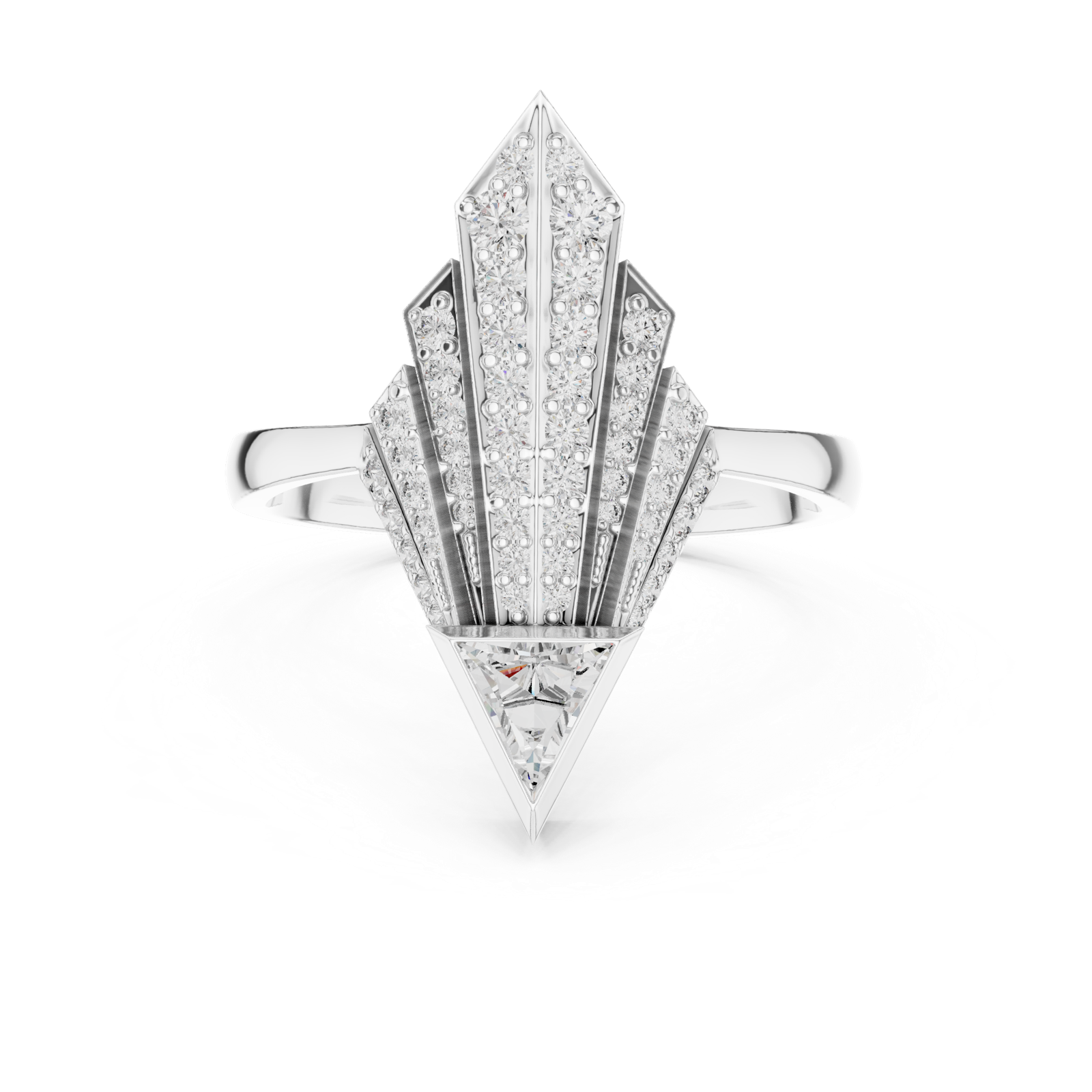 Gold Ring 00001L (42), White Gold, view 4