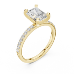 Gold Ring DDLR-040, Radiant center stone, Yellow Gold, view 2