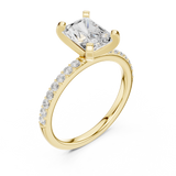 Gold Ring DDLR-040, Radiant center stone, Yellow Gold, view 2