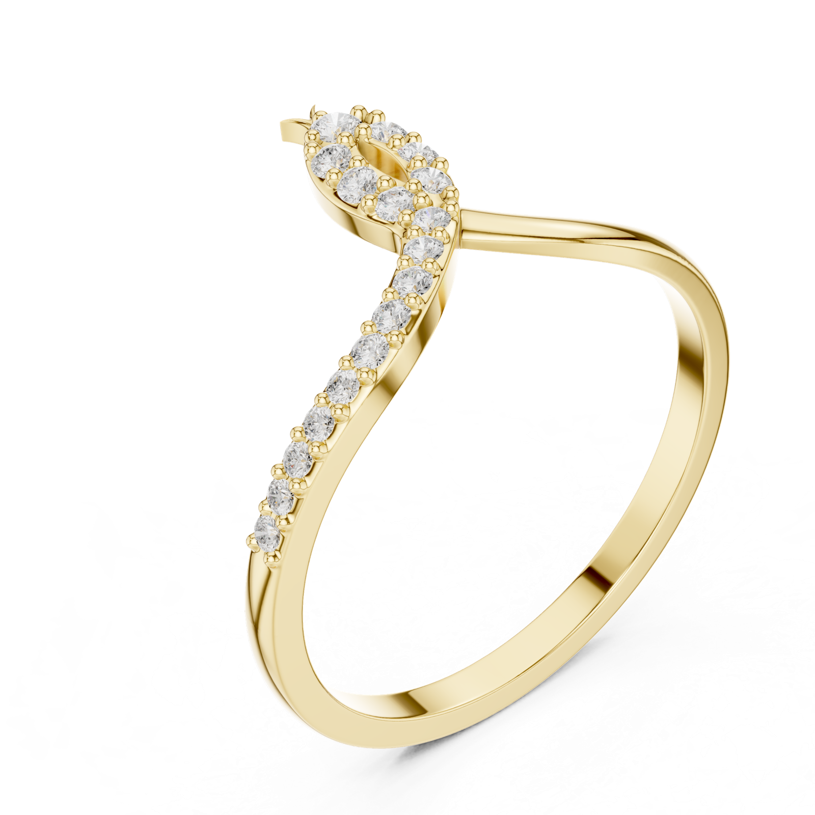 Gold Ring DDLR-741, Yellow Gold, view 2