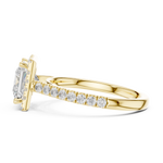 Gold Ring DDLR-118, Princess center stone, Yellow Gold, view 3