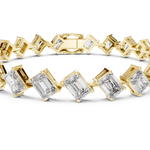 14K Solid Gold Lab Diamond Bracelet, Yellow Gold, view 4