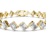 14K Solid Gold Lab Diamond Bracelet, Yellow Gold, view 4