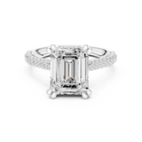 Gold Ring DDLR-260, Emerald center stone, White Gold, view 4