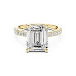 Gold Ring, Emerald center stone, Yellow Gold, view 4