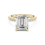 Gold Ring, Emerald center stone, Yellow Gold, view 4