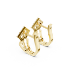 14K Solid Gold Lab Diamond Cluster Earrings, Yellow Gold, view 2