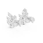 14K Solid Gold Lab Diamond Leaf Cluster Earrings, White Gold, view 3