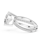 Gold Jewelry L36-25, Heart center stone, White Gold, view 3