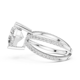 Gold Jewelry L36-25, Heart center stone, White Gold, view 3