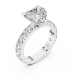 Gold Jewelry L35-63, Heart center stone, White Gold, view 2