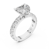 Gold Jewelry L35-63, Heart center stone, White Gold, view 2