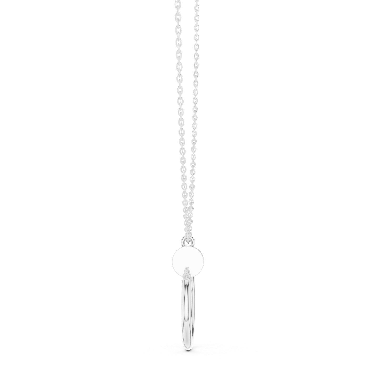 Gold Pendant 12-10001P, White Gold, view 3
