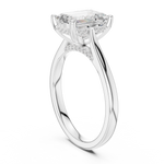 Gold Ring DDLR-163, Emerald center stone, White Gold, view 1