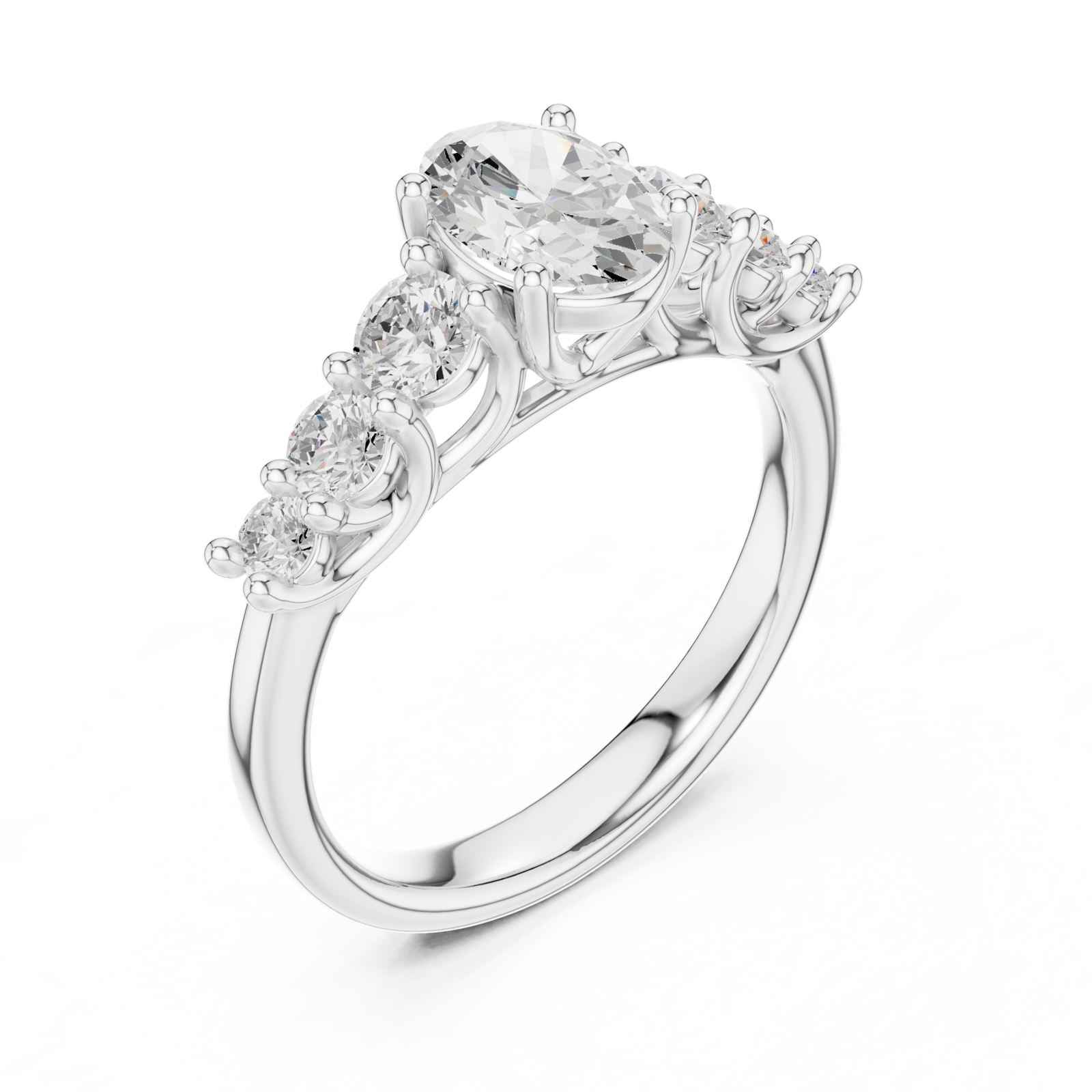 Gold Ring DDLR-704, White Gold, view 2