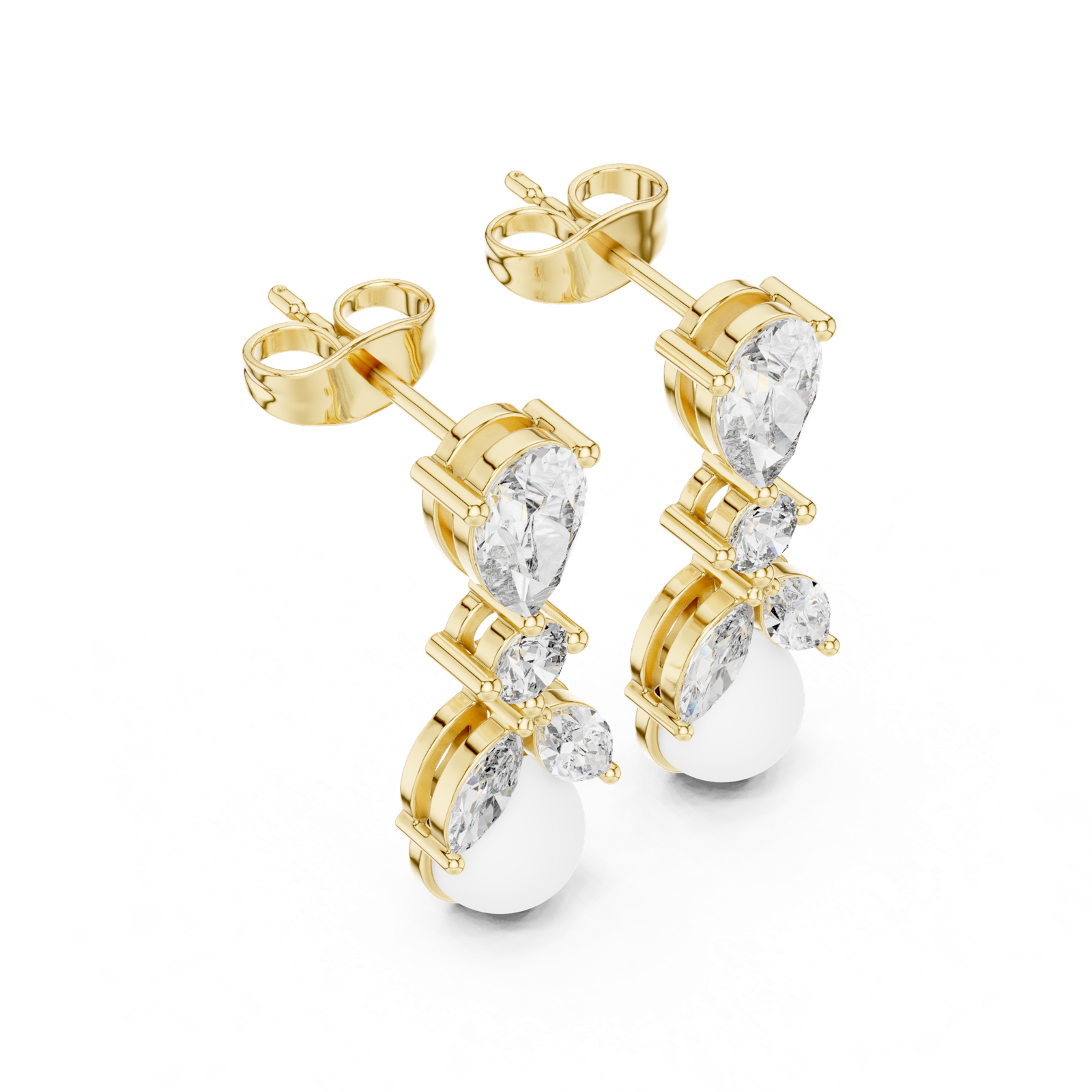 Gold Earrings AER-1, Yellow Gold, view 2