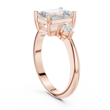 Gold Jewelry, Emerald center stone, Rose Gold, view 1