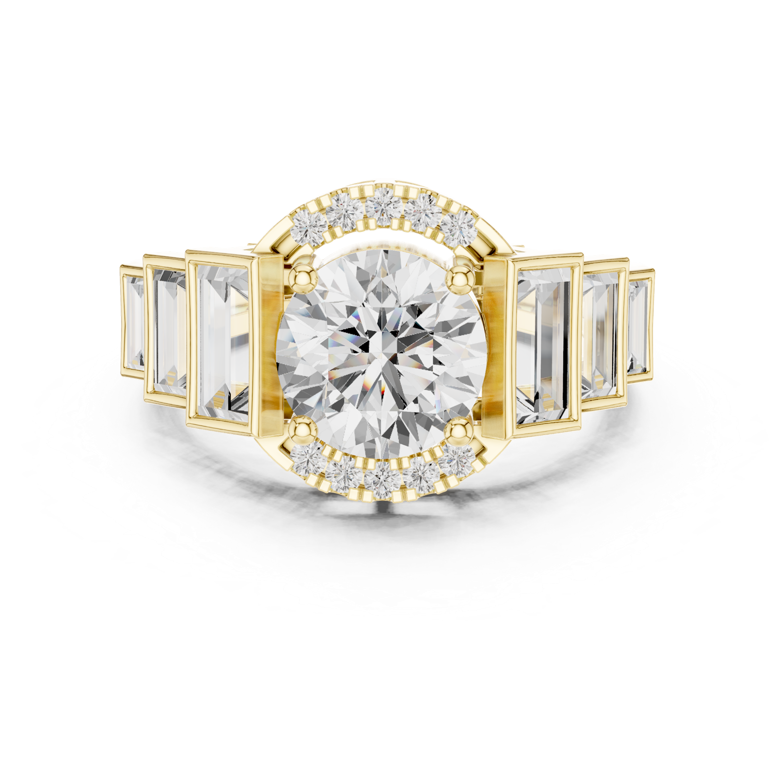 Gold Ring DDLR-323, Yellow Gold, view 4
