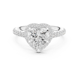 Gold Ring DDLR-118, Heart center stone, White Gold, view 4