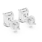 14K Solid Gold Lab Diamond Stud Earrings, White Gold, view 3