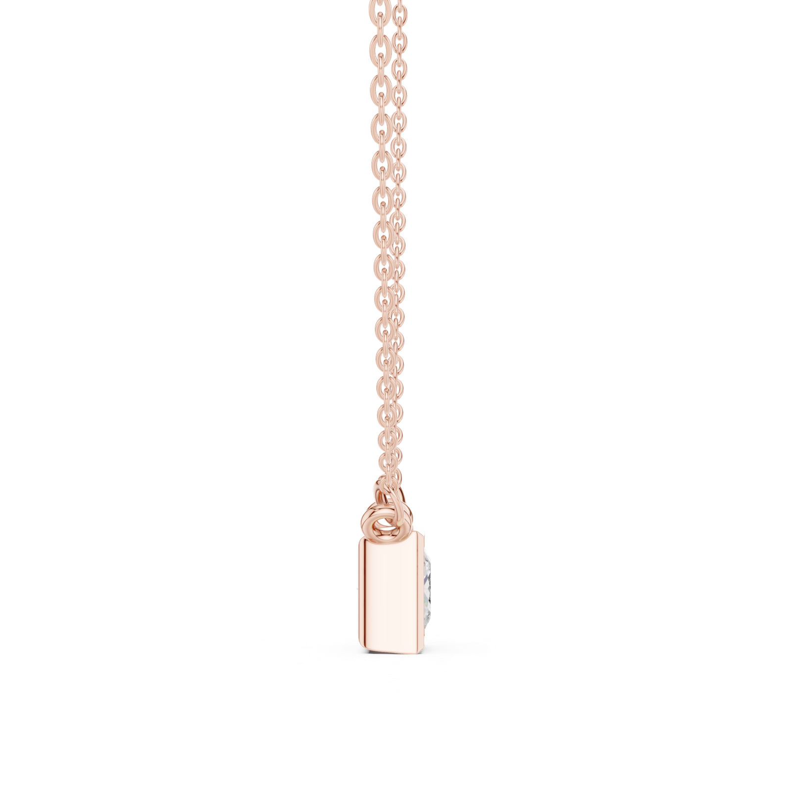 Gold Jewelry DDPS-001, Princess center stone, Rose Gold, view 3