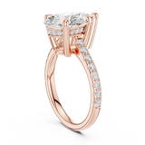 Gold Ring DDLR-250, Pear center stone, Rose Gold, view 1