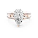 Gold Jewelry L36-13, Pear center stone, Rose Gold, view 4