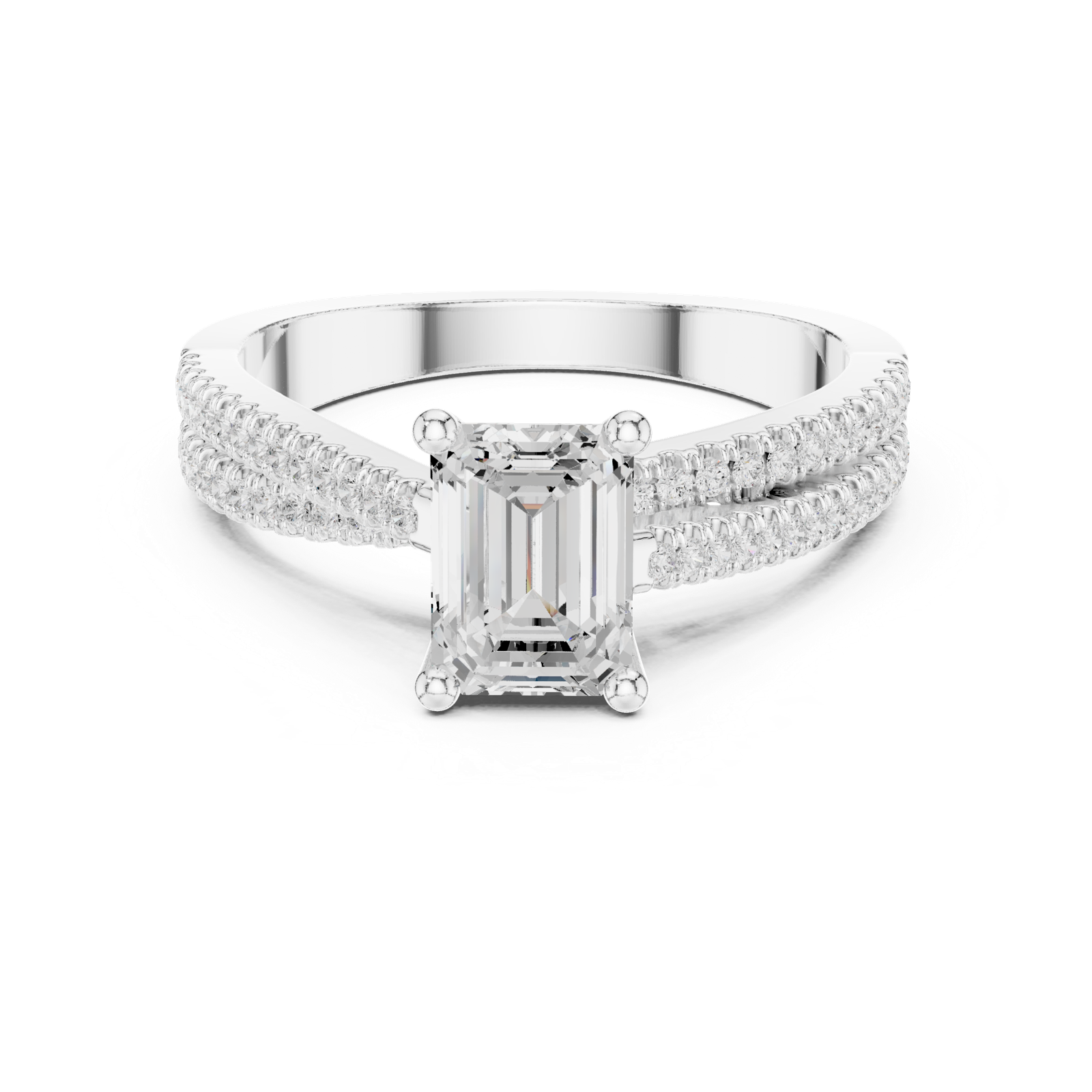 Gold Ring DDLR-403, White Gold, view 4