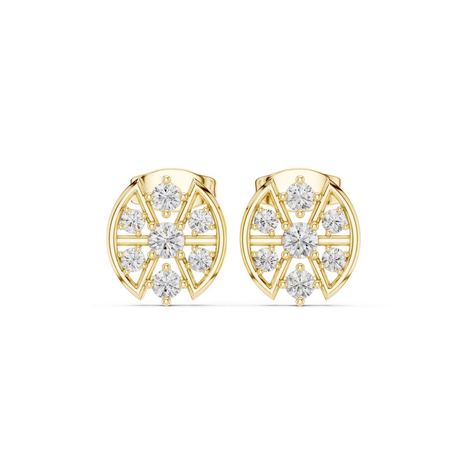 Gold Earrings AGDER-358, Yellow Gold