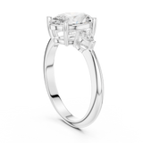 Gold Jewelry L35-66, Oval center stone, White Gold, view 1