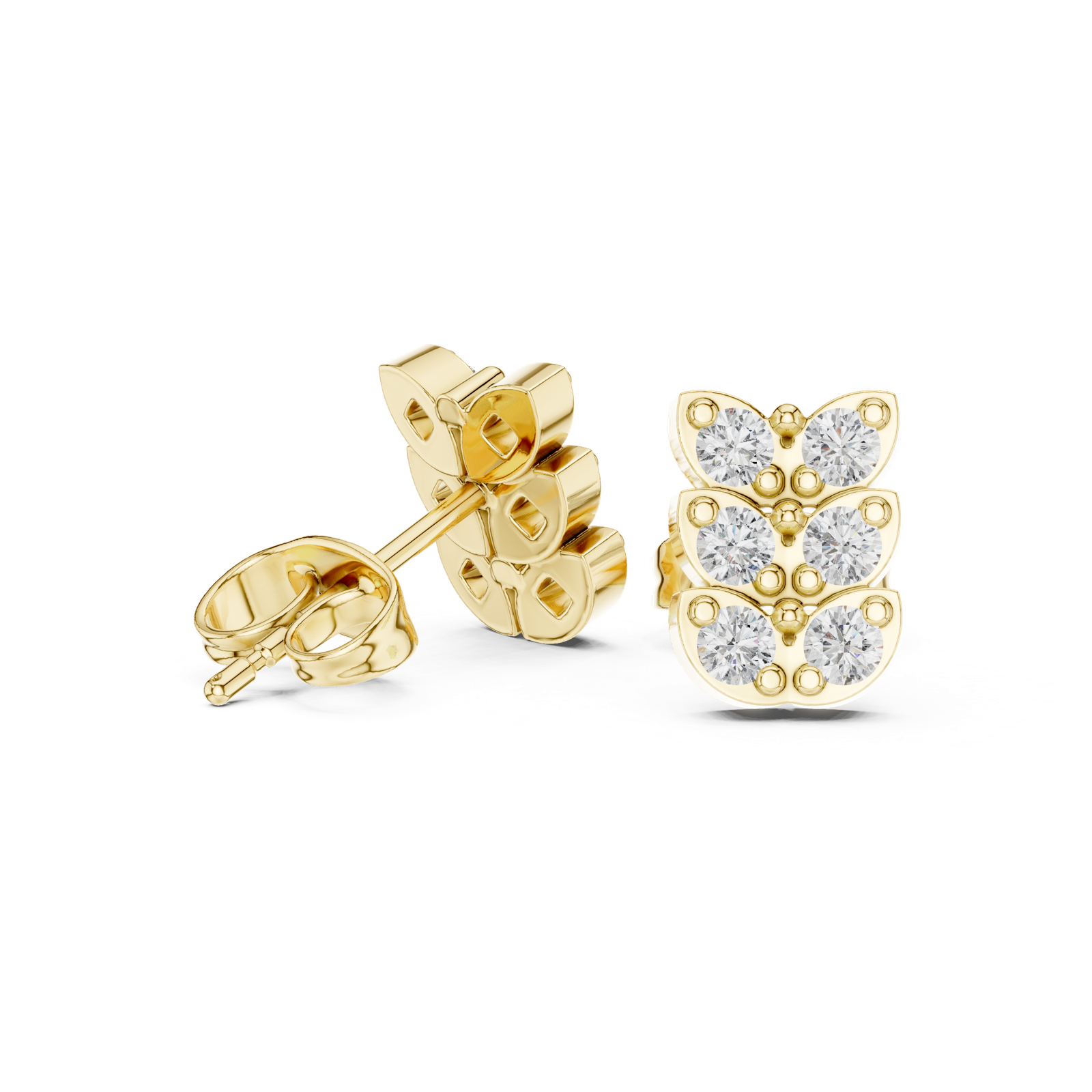 Gold Earrings 9-10063E, Yellow Gold, view 1