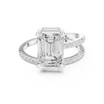 Gold Jewelry L35-39, Emerald center stone, White Gold, view 4