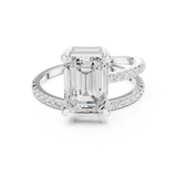 Gold Jewelry L35-39, Emerald center stone, White Gold, view 4