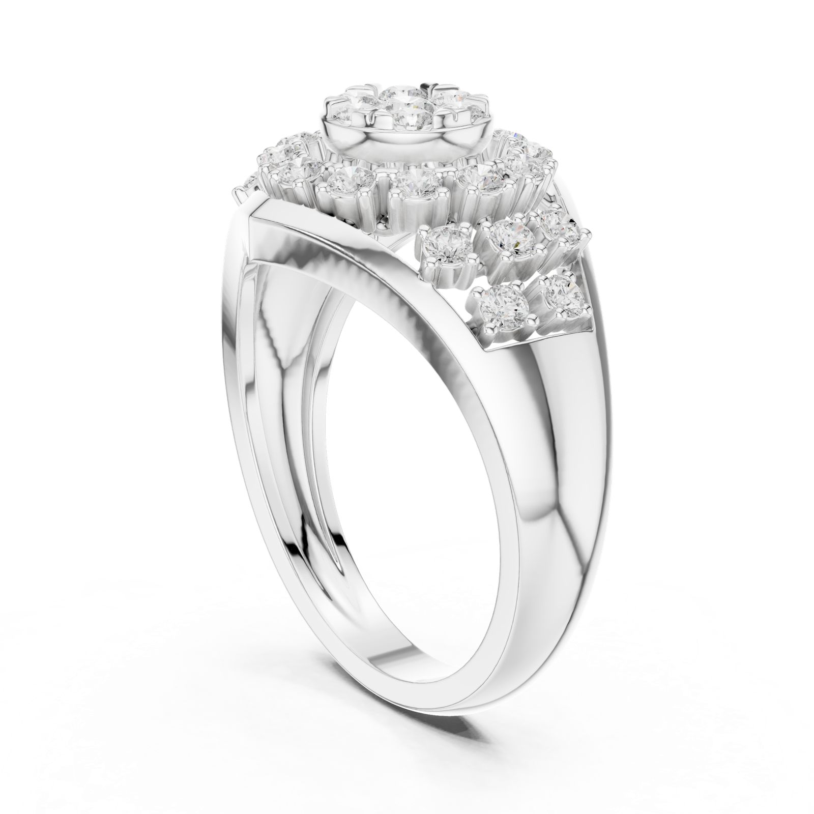 Gold Ring DDLR-768, White Gold, view 1