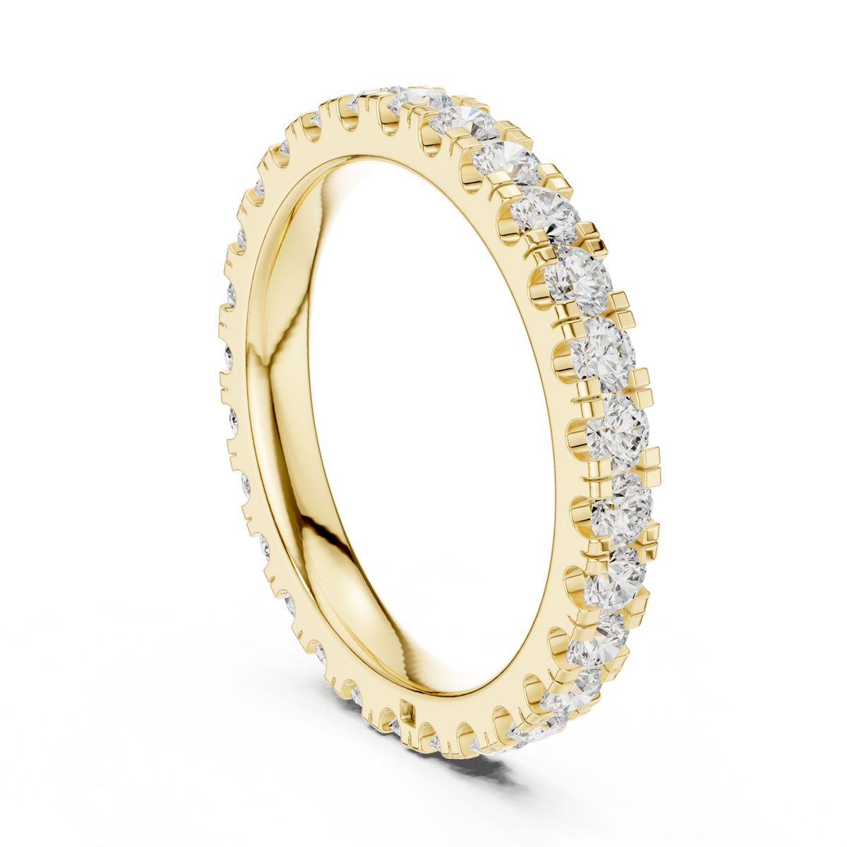 14K Solid Gold Lab Diamond Eternity Ring, Yellow Gold, view 1
