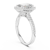 Gold Ring DDLR-255, Emerald center stone, White Gold, view 1