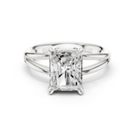 Gold Jewelry L36-7, Radiant center stone, White Gold
