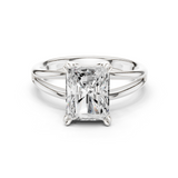 Gold Jewelry L36-7, Radiant center stone, White Gold