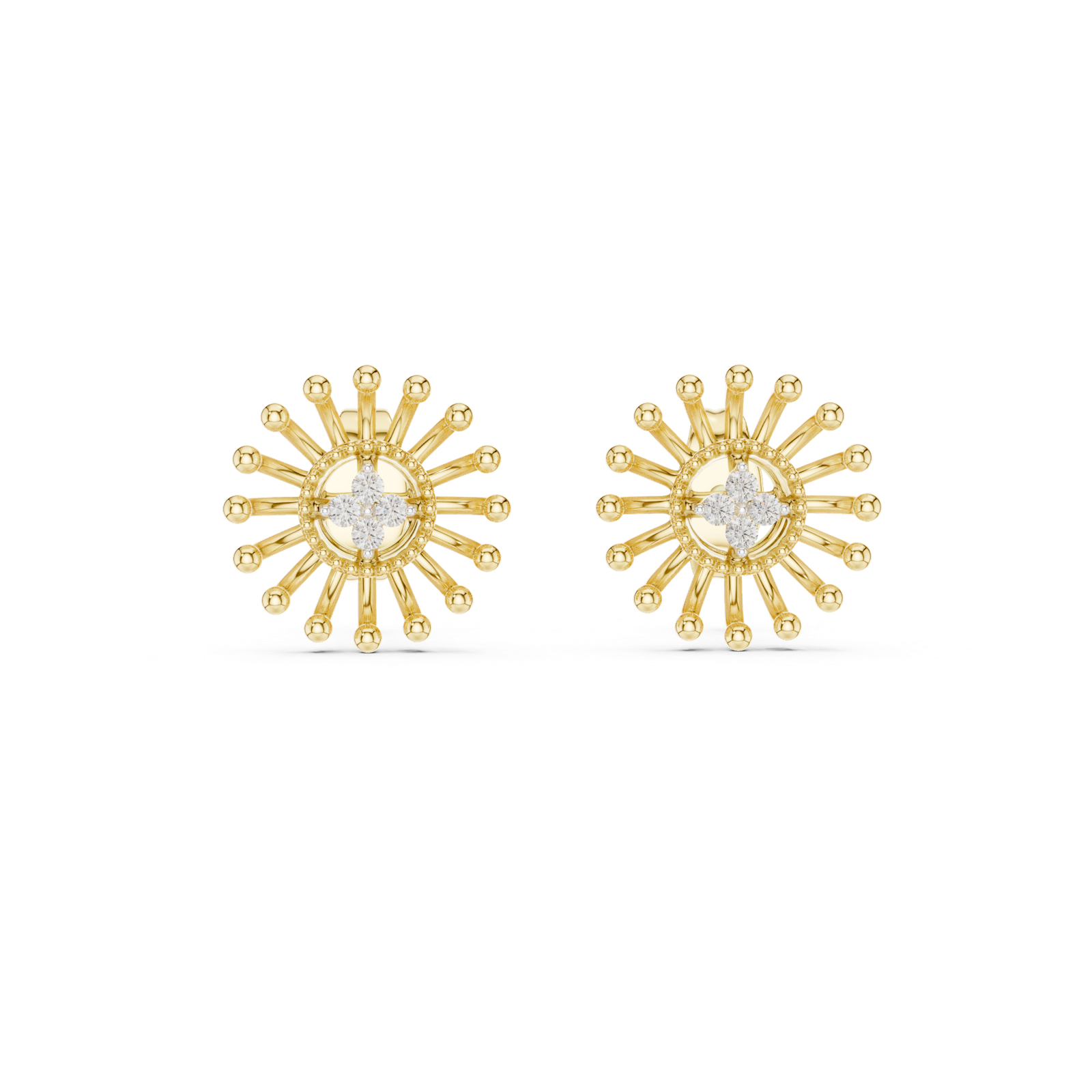 Gold Earrings 12-10007@E, Yellow Gold